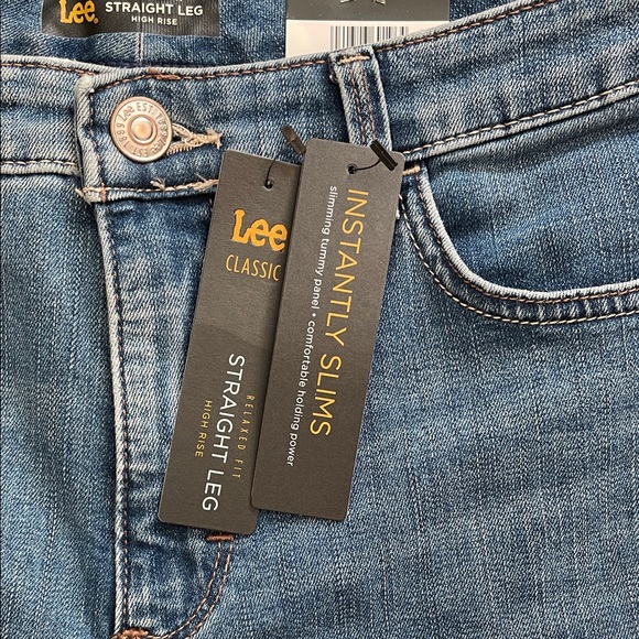 Lee Women's Instantly Slims Pearl Blue Straight Leg Jeans size 6 - Picture 4 of 7